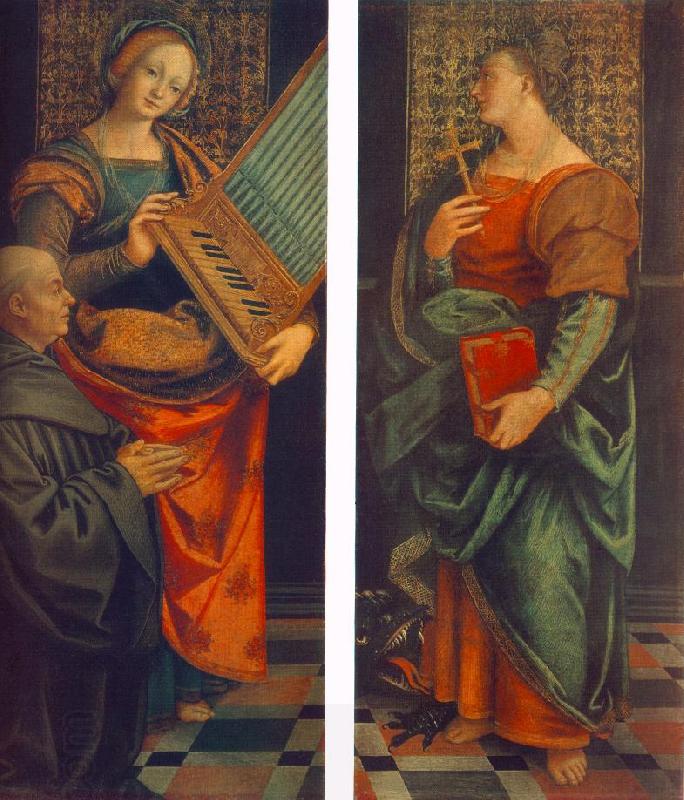 FERRARI, Gaudenzio St Cecile with the Donator and St Marguerite fg